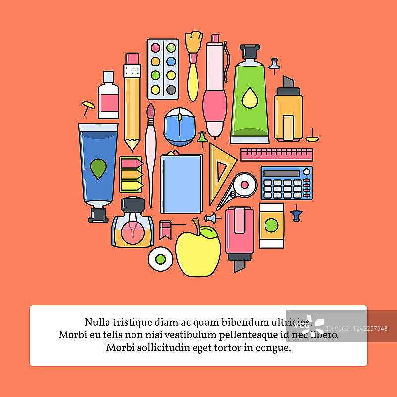 学校用品或文具背面图片素材