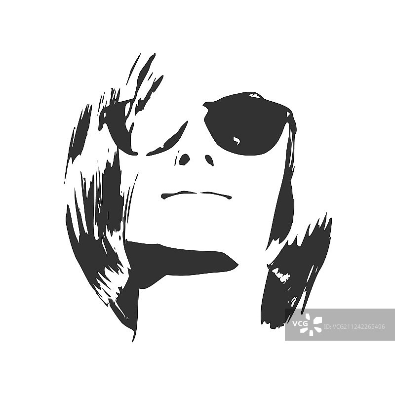 戴黑色太阳镜的美丽女人肖像图片素材