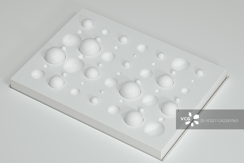 排列在墙上的球体，三维渲染图片素材