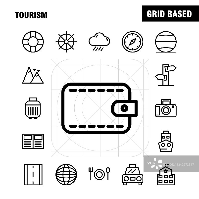 设计师专用旅游线性图标包图片素材