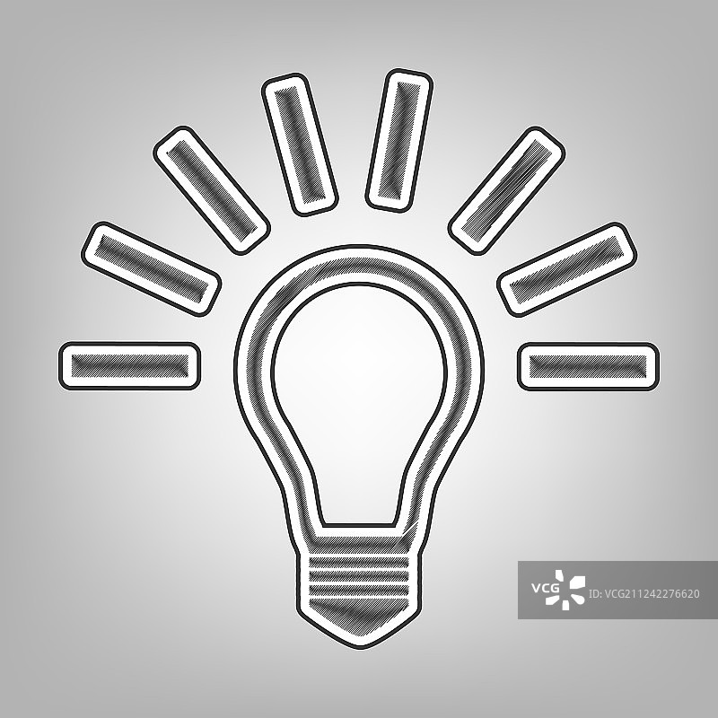 灯光招牌铅笔素描图片素材