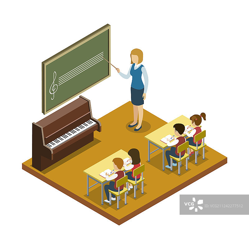 学校音乐课2.5D图标图片素材