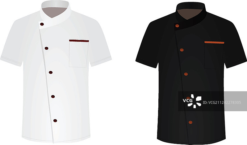 黑白厨师衬衫厨师制服图片素材