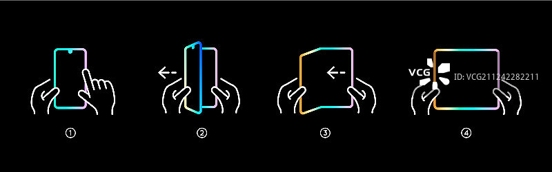 带有可折叠屏幕的智能手机平板电脑图片素材