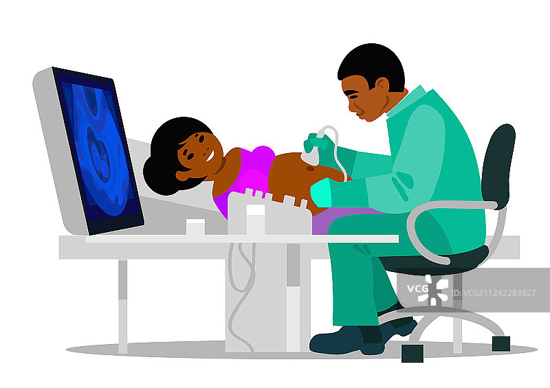 孕妇做超声波检查图片素材