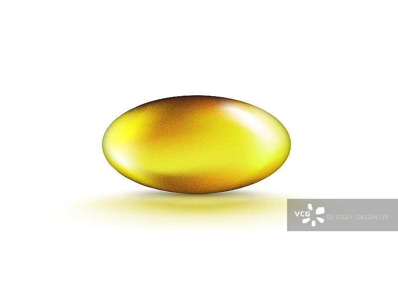 液体凝胶金色椭圆形油泡隔离图片素材