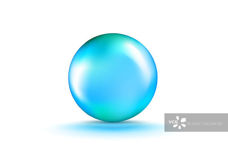 蓝色圆形液体凝胶气泡胶囊图片素材