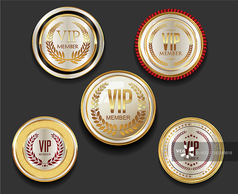 VIP银色和金色标签系列图片素材