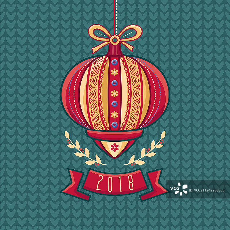 中式手电筒贺卡冬季节日图片素材