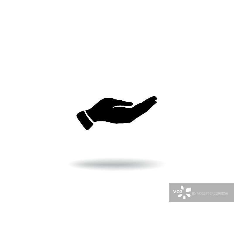 手势剪影给予施舍图标图片素材