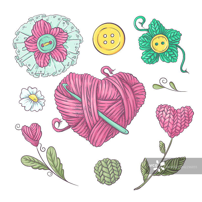 针织服装毛线针织针合集图片素材