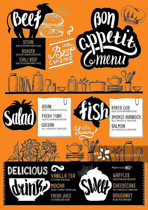 餐厅美食菜单模板图片素材