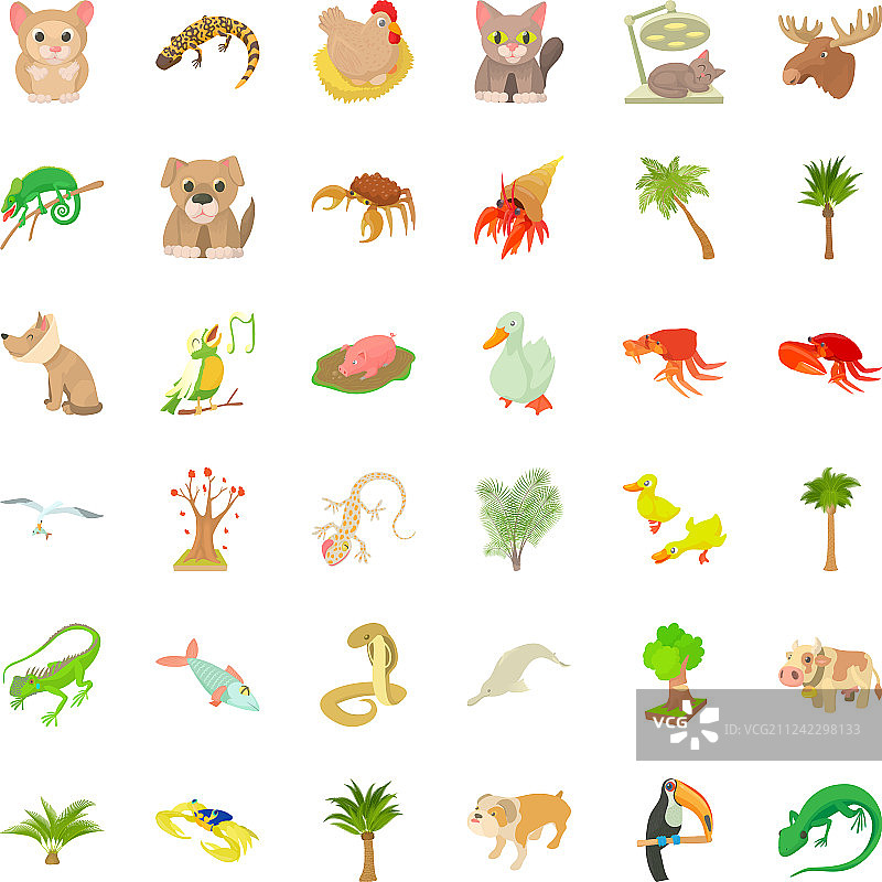 植物图标卡通风格图片素材