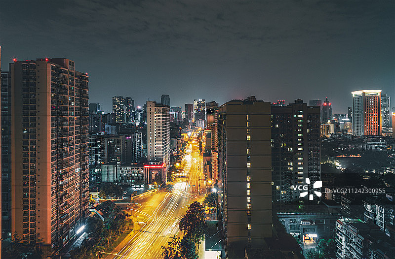 成都市武侯区文殊院夜景图片素材