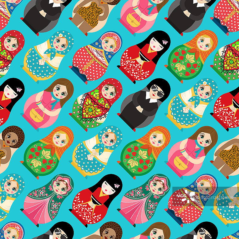 传统俄罗斯套娃玩具图片素材
