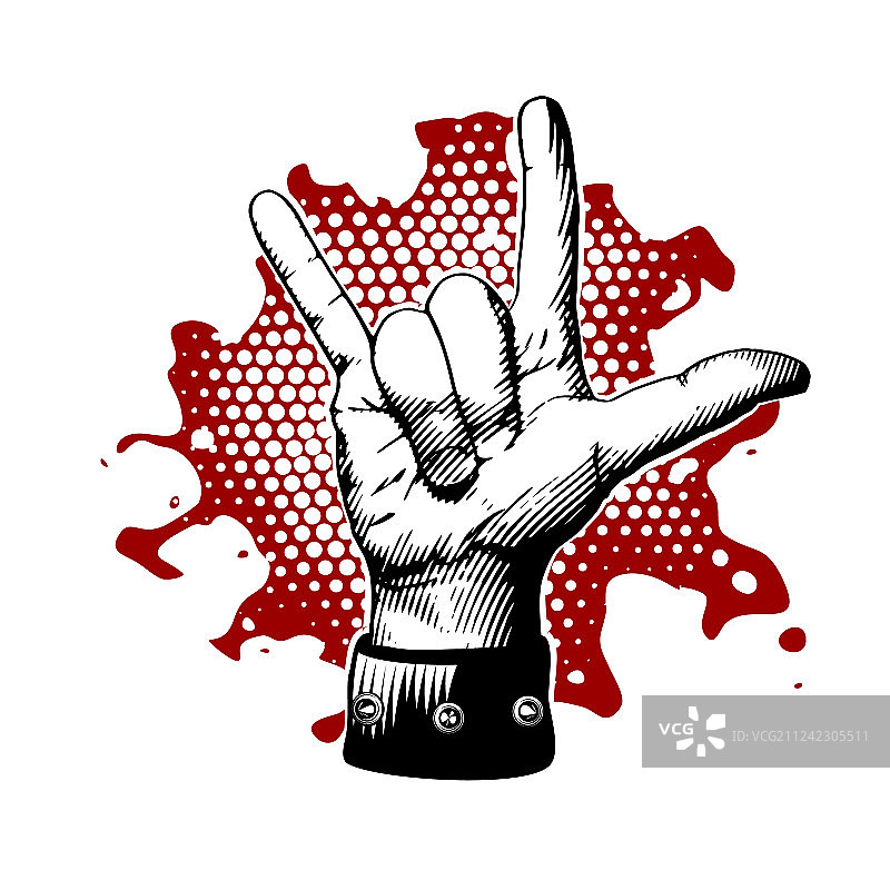 摇滚金属恶魔角手势图片素材