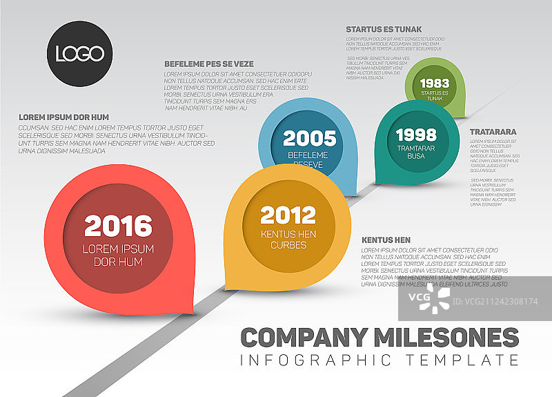 带指针的信息图表时间线模板图片素材