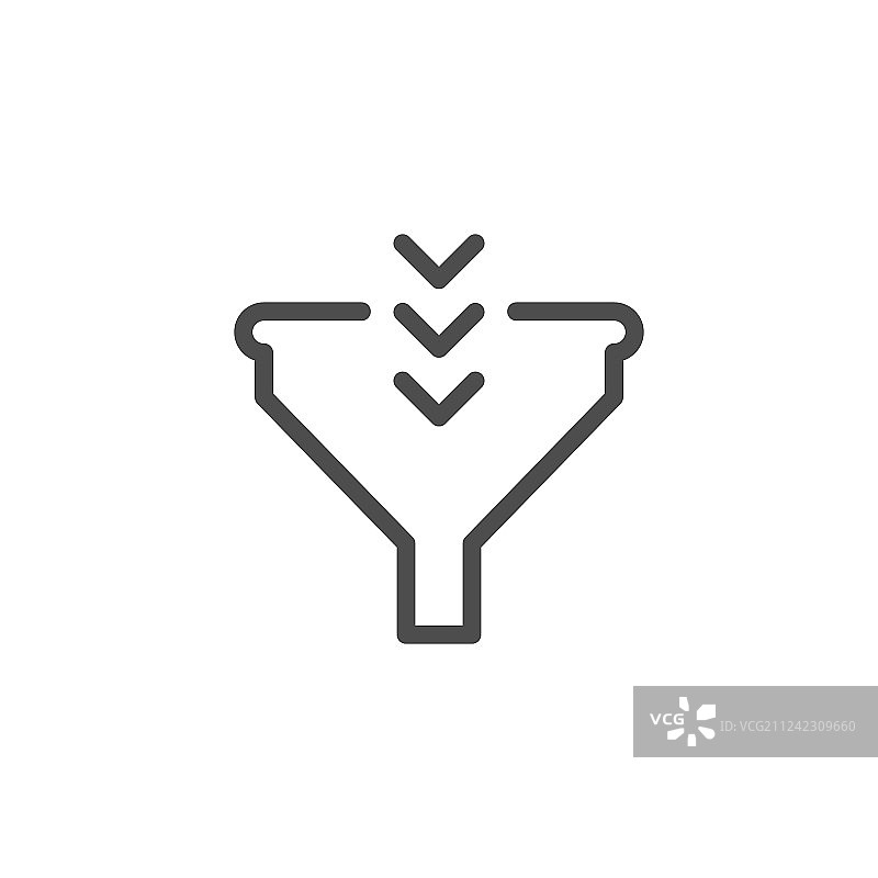 漏斗线性图标图片素材
