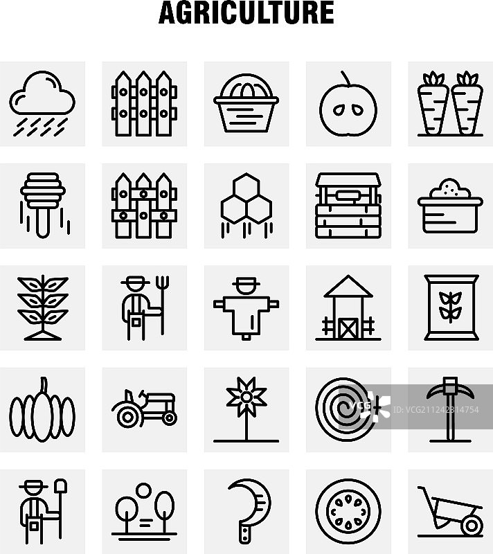 设计师农业线条图标包图片素材