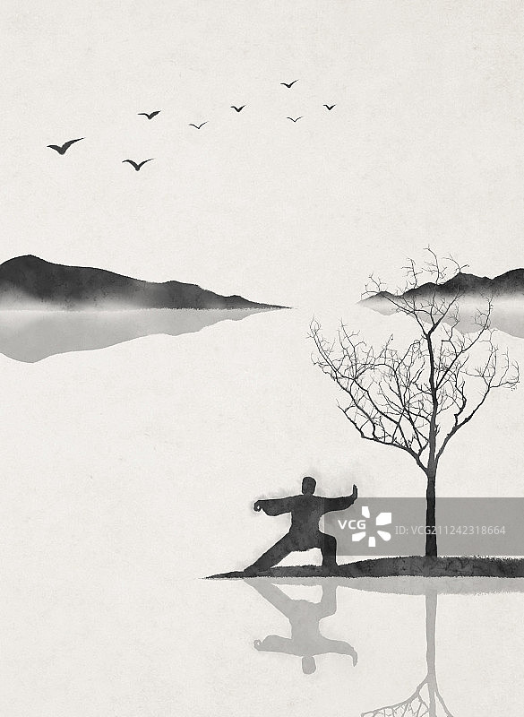 太极插画图片素材