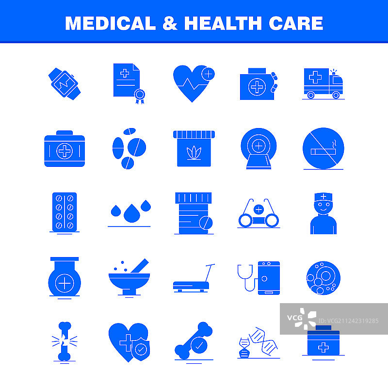 用于网络的医疗保健实体字形图标图片素材