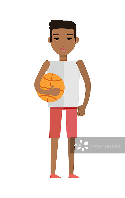 拿着球的年轻非洲黑人男子图片素材