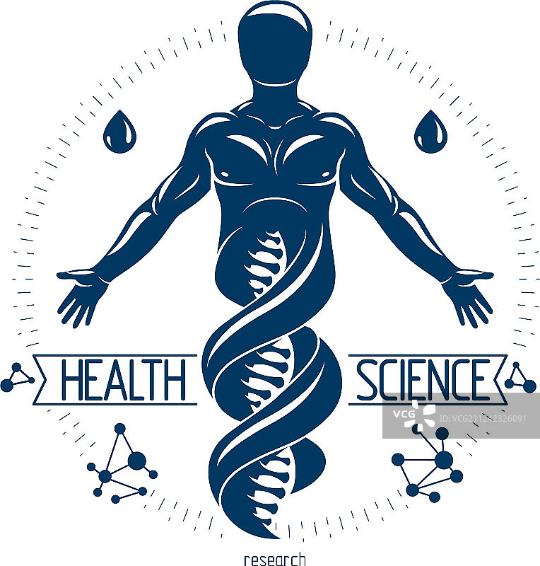 以DNA符号表示的强壮男人图案图片素材