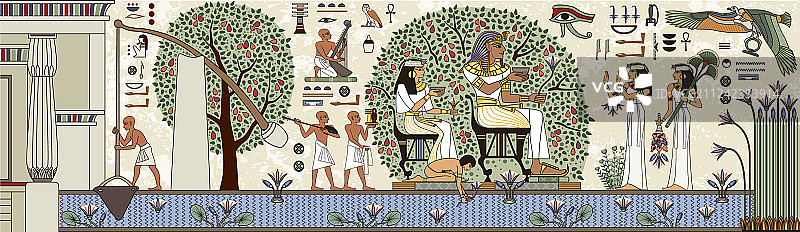 埃及象形文字和符号图片素材