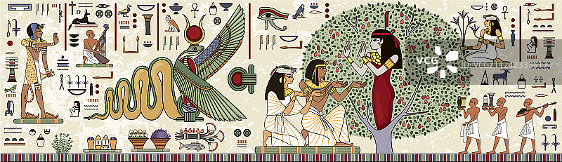 埃及象形文字和符号图片素材