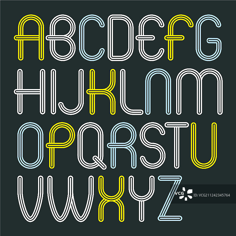 迪斯科风格英文字母大写图片素材