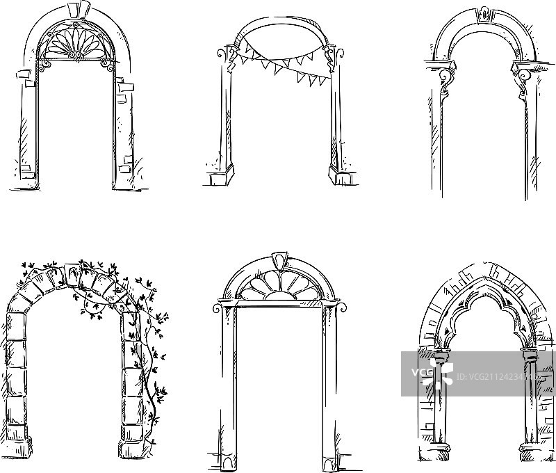 拱门建筑细节合集图片素材