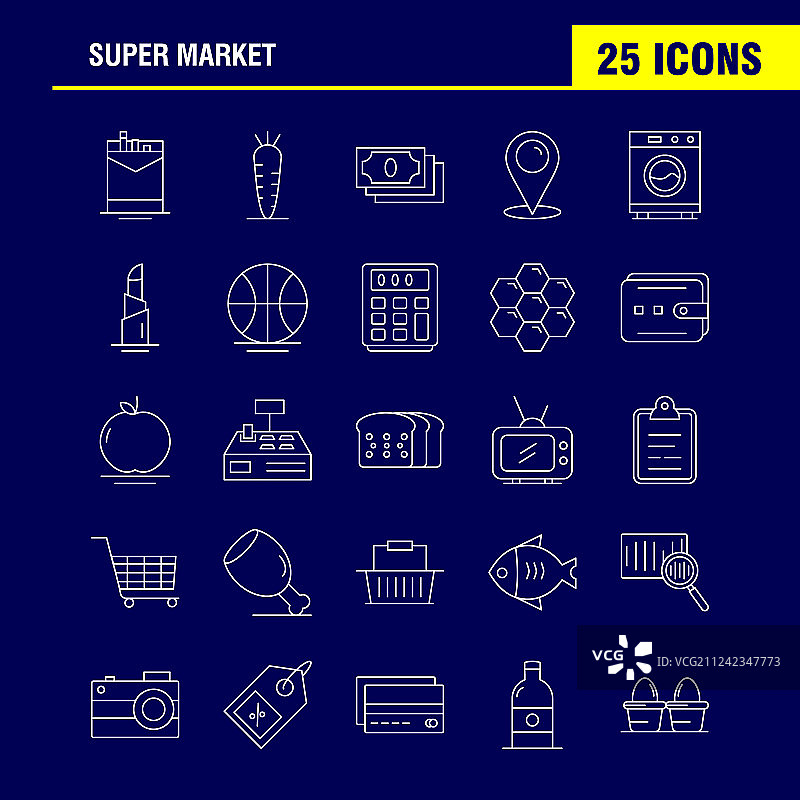 超市线性图标信息图表图片素材