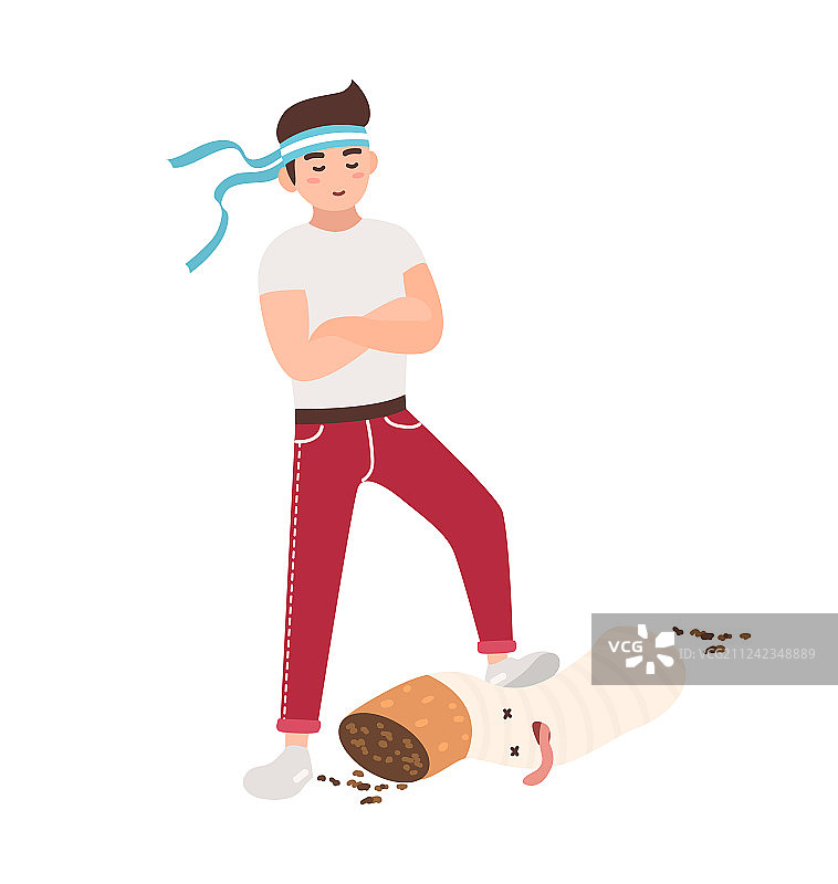 反对吸烟的理念：年轻男子图片素材