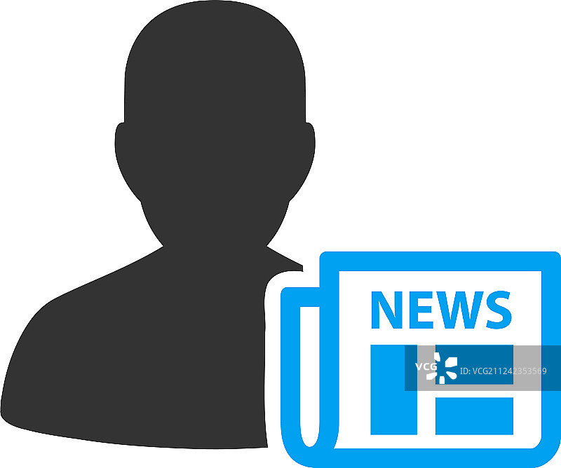 新闻人物报纸扁平图标图片素材