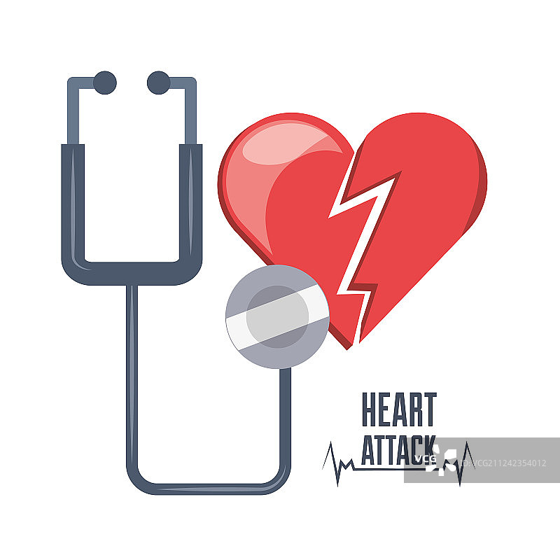 心脏病发作、听诊器与心跳图片素材