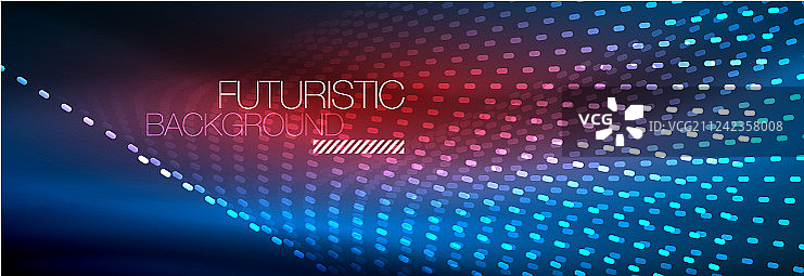 发光粒子在黑暗的霓虹空间魔术图片素材