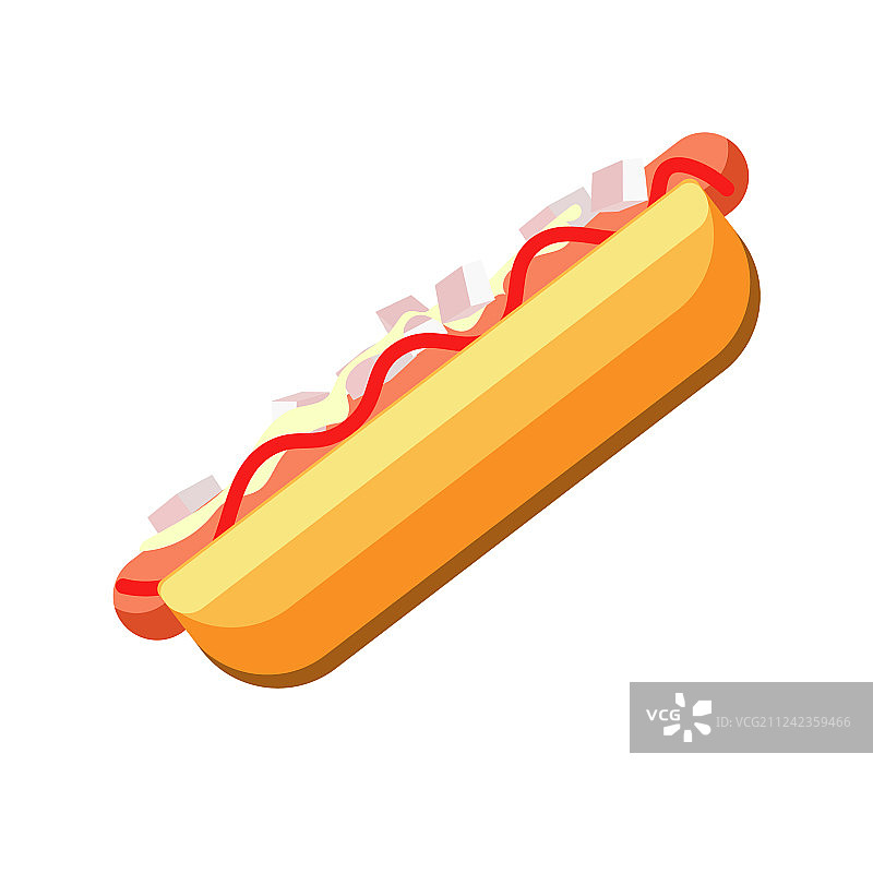 美味酱汁热狗卡通图片素材