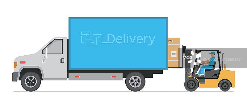 卡车和叉车图片素材