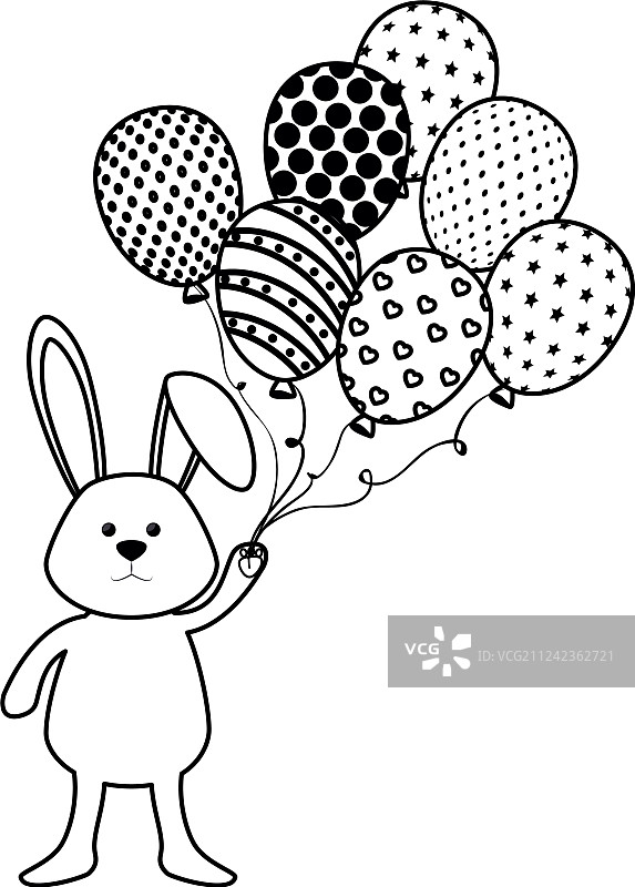 兔子动物气球图片素材