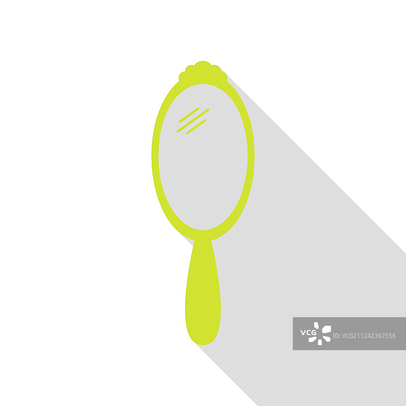 梨形手镜标志，扁平风格阴影图片素材