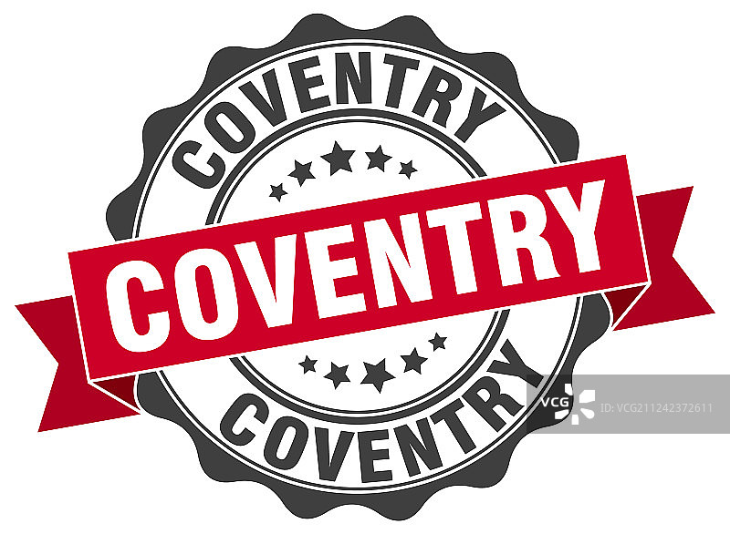 考文垂圆形缎带封条图片素材