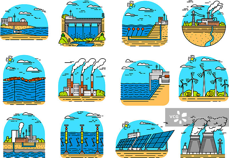 工业建筑发电厂图标图片素材