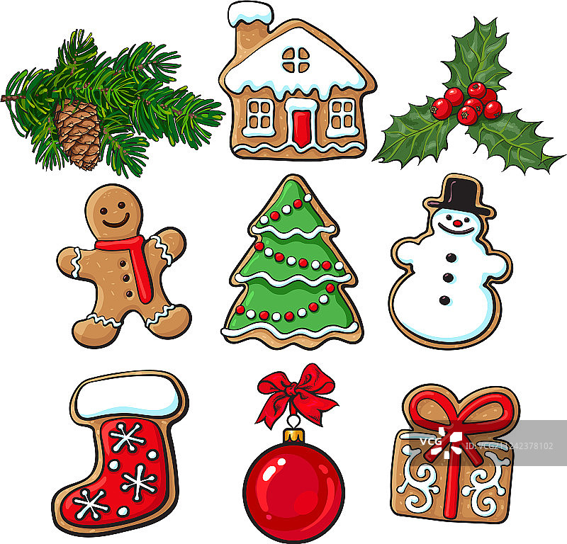 自制圣诞姜饼糖霜饼干图片素材