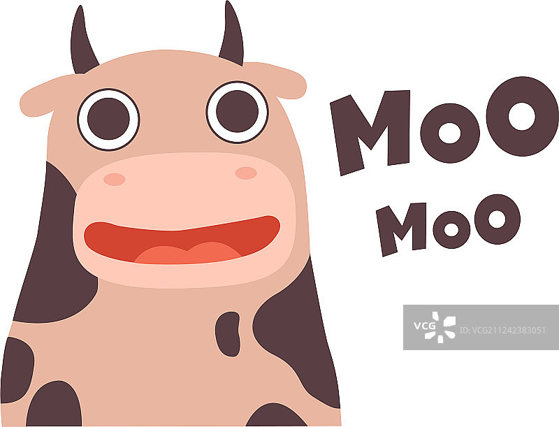 可爱卡通哞叫的农场奶牛图片素材