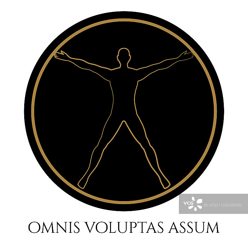 现代维特鲁威人轮廓设计图片素材