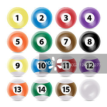 常用逼真台球套装图片素材