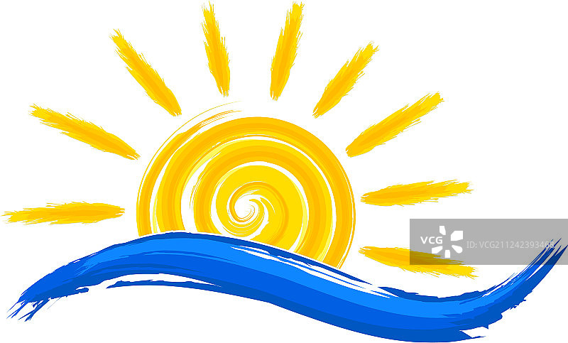 太阳与海洋logo图片素材