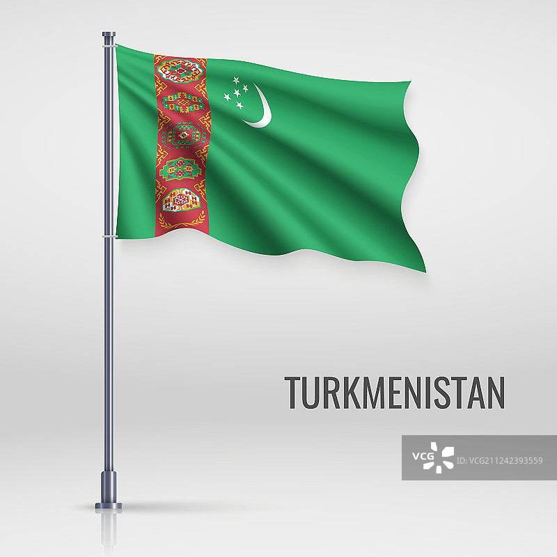 在旗杆上挥舞旗帜图片素材