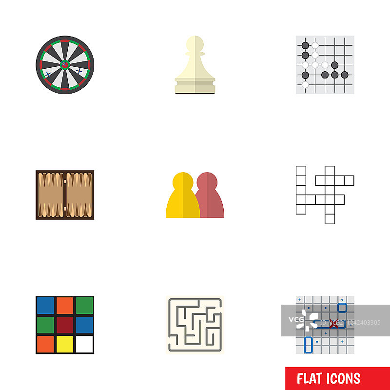 扁平风格游戏图标：猜人、海战图片素材