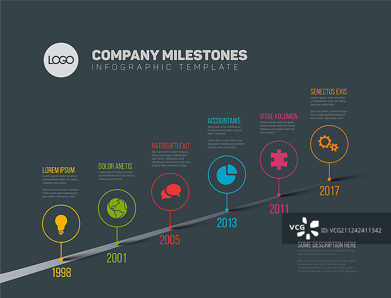 带指针的信息图表时间线模板图片素材